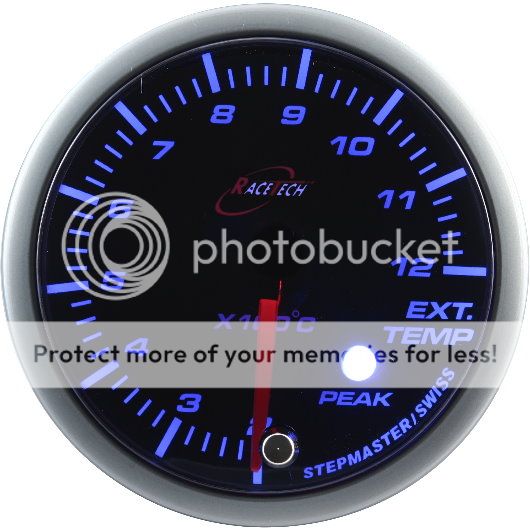 52mm EGT Exhaust Gas Temp Gauge Kit Adjustable Warning White Blue